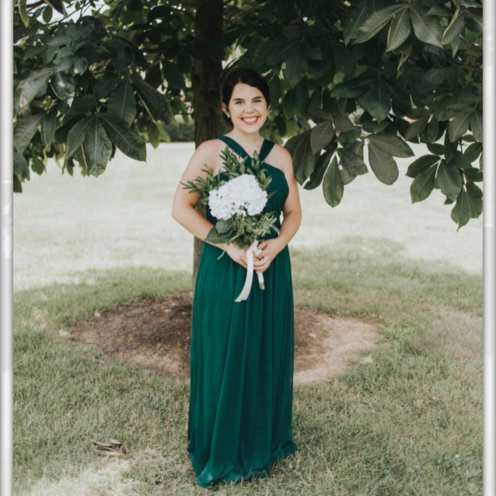 Dark Green Long Floor Length Bridesmaid Dress